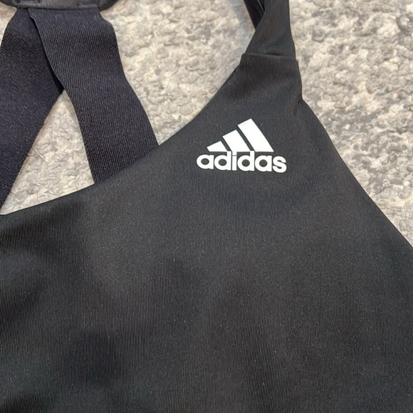 ⚽️ Adidas 3 Stripes Black and White Padded Sports Bra in Size Small - Picture 5 of 6